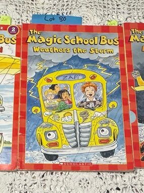 Bundle of vintage Scholastic The Magic School Bus: Storms, Wind and Volcanoes